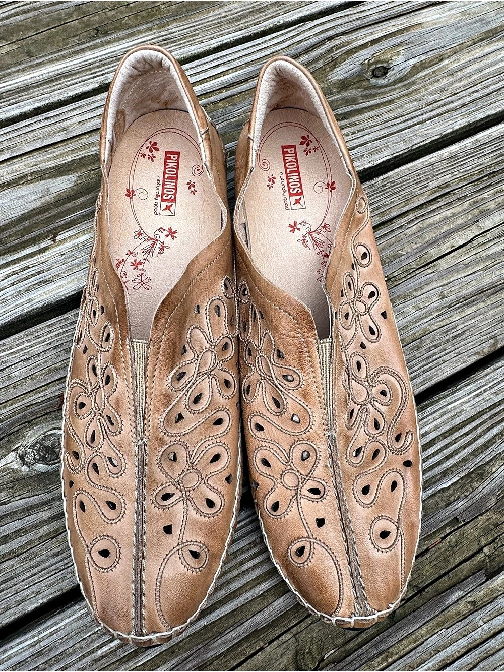 Pikolinos Tenerife Perforated Leather Slip-On Loafer Brown